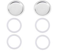 Lot de 6 joints pour cafetière à expresso 6 tasses Bialetti, joints de rechange en silicone de qualité alimentaire pour cafetières, 2 filtres et 4 joints en silicone pour cafetière