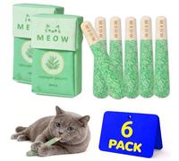 Lot de 6 jouets à mâcher à l'herbe à chat avec 2 sacs, biologiques et sans danger pour chaton, jouets de dentition et jouets à kicker, jouet amusant à herbe à chat pour chats d'intérieur, forme