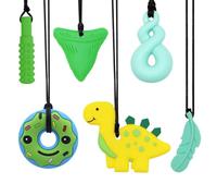 Lot de 6 jouets à mâcher pour enfants autistes, sans BPA, jouets à mâcher en silicone de qualité alimentaire, collier à mâcher sensoriel pour autisme, TDAH, anxiété, SPD, dentition ou autres besoins