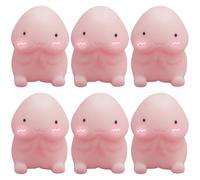 Lot de 6 jouets anti-stress en forme de pénis avec une expression mignonne en posture prière, 3, 8 cm, en caoutchouc, portables, amusants, pour soulager le stress, farces, cadeaux. Jouets anti-