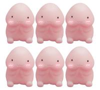 Lot de 6 jouets anti-stress en forme de pénis avec une expression mignonne en posture prière, 3, 8 cm, portables, en caoutchouc, amusants, pour soulager le stress, farces, cadeaux, jouets anti-
