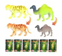 Lot de 6 jouets d'animaux qui changent de couleur - Jouet de bain pour tout-petits - Figurines interactives pour filles - Jeu éducatif - Baignoire - Cadeau d'anniversaire