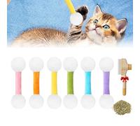 Lot de 6 jouets géants Qtip pour chat en peluche douce avec herbe à chat, bâtons interactifs à mâcher Q-Tip en peluche douce pour chats d'intérieur (Style-B)