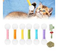 Lot de 6 jouets géants Qtip pour chat en peluche douce avec herbe à chat, bâtons interactifs à mâcher Q-Tip en peluche douce pour chats d'intérieur (Style-A)