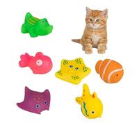 Lot de 6 jouets interactifs colorés pour chat de piscine, jouet aquatique flottant, jouet sensoriel pour chat d'intérieur
