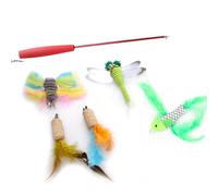 Lot de 6 jouets interactifs pour chat comprenant un teaser à plumes, une libellule, des oiseaux, des animaux, pour un anniversaire, améliorer les relations, réduire le stress, rester en bonne forme