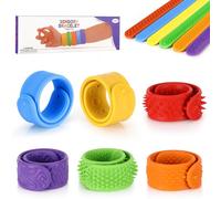 Lot de 6 Jouets Sensoriels Fidget Toys, Bracelets Texturés en Silicone, TDAH - Autisme - Soulagement de l’Anxiété, Jouet de décompression pour soulager Le Stress et soulager l'anxiété