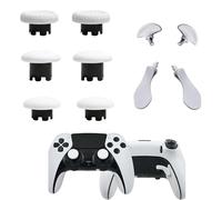 Lot de 6 joysticks en métal pour manette PS5 Edge, 4 boutons de déclenchement pour manette PS5 Dualsense, accessoires de rechange pour manette PS5 Edge analogique (blanc)