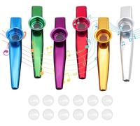 Lot de 6 Kazoo Métal en Alliage d'Aluminium 10 Membrane pour Accompagnement de Guitare ou d'Harmonica Instrument Cazoo pour enfants cadeau accompagnement instrumental