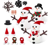 Lot de 6 kits de bricolage de Noël pour enfants Pâte à modeler de Noël Séchage à l'air libre Bonhomme de neige Pâte à modeler Magic Dough Air Dry Clay Cadeau de Noël pour garçons et filles