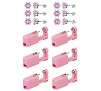 Lot de 6 kits de piercing d'oreille jetables avec zircone cubique de 5 mm (rose)