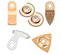 Lot de 6 lames de scie semi-circulaires en métal - Émeri oscillant - Outil multifonction - Accessoire oscillant pour Dre- mel Fe- in Multi- mas-t er Bos- ch Sch-le-fer (doré)