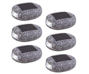 Lot de 6 lampes solaires à LED en pierre pour l'extérieur, terrasses, balcons, jardins, chemins, etc.