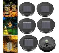 Lot de 6 lampes solaires d'extérieur de 8 cm - Pièces de rechange avec lumière chaude LED - Étanchéité IP55 - Panneau solaire de rechange pour lampe de jardin - Installation facile - Lampe solaire