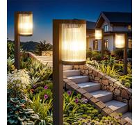 Lot de 6 lampes solaires d'extérieur étanches de 15 heures, lumière solaire blanche chaude super lumineuse pour cour, éclairage solaire marche/arrêt automatique pour patio, chemin, paysage, pelouse