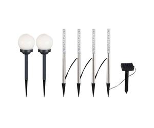 Lot de 6 lampes solaires LED Sphère Design Jardin extérieur Chemin Bar Lampes éclairage Broche terre