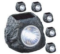 Lot de 6 lampes solaires « pierre » à LED - 6,5 x 6 x 5 cm