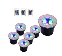 Lot de 6 lampes submersibles à LED, étanches IP68, à changement de couleur, spot encastré rond, éclairage de bassin sous-marin RVB, pour jardin et piscine(3W(AC12V))