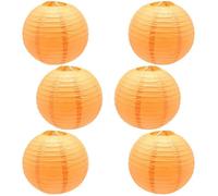 Lot de 6 lanternes en papier 30,5 cm Orange Chinois Japonais Rond Suspension Décoration Lanternes en papier pour Orange