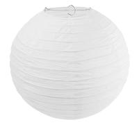 Lot de 6 lanternes en papier blanc de 30 cm - Décoration de fête classique - Style bambou - Lampions côtelés - Abat-jour rond - Pour mariage, fête, anniversaire, décoration de jardin - 30 cm