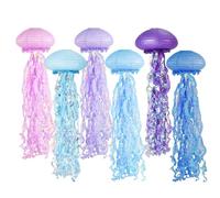 Lot de 6 lanternes en papier de 24,9 cm en forme de méduse à suspendre pour décoration de fête sur le thème de l'océan, fournitures d'anniversaire, de salle de t de plafond (6 couleurs)