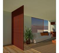 Lot de 6 lattes décoratives pour mur, plafond, séparateurs, 4,5 x 6 x 300 cm, couleur teck, personnalisable