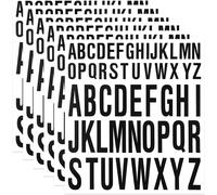 Lot De 6 Lettres Majuscules Géantes, 2,5 Et 5,1 Cm, Autocollants Amovibles En Vinyle Imperméable (Noir + 6 Pièces (A))