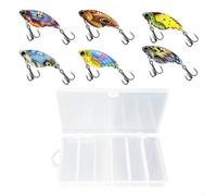 Lot de 6 leurres de pêche vibrants avec yeux de poisson réalistes pour réussir la pêche au bar (14 g)