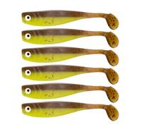 Lot de 6 leurres de pêche Zanderbait - 9 cm - Kiwi - Leurres de pêche artificiels - Leurres de Sandre - Softbait - Poisson en Caoutchouc