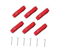 Lot de 6 lignes de volleyball de plage 800 cm de long pour entraînement en | Cordes en nylon, ancrages en acier inoxydable, 8 m x 2,5 cm, rouge, pour beach-volley, badminton, activités de plein air