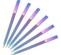Lot de 6 limes à ongles diamantées en acier inoxydable double face pour ongles des mains et des pieds (arc-en-ciel, 17,8 cm)