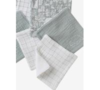 Lot de 6 lingettes lavables bleu grisé TU