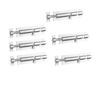 Lot de 6 loquets coulissants en acier inoxydable pour porte de porte de toilette pour clôture en bois, porte intérieure, abri de jardin, abri de jardin, porte coulissante, loquets à boulon