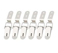 Lot de 6 loquets en acier inoxydable avec boucle en forme de canard | Lot de 6 crochets à boucle en fer avec un design de bouche de canard à 90 degrés pour une fixation sécurisée sur les portes