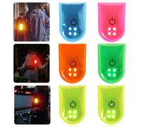 Lot de 6 lumières de sécurité LED réfléchissantes, 3 modes clignotants à clip, 4 clips LED pour cartable, lumière de course pour enfants (6)