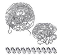 Lot de 6 m de Chaîne à Billes en Acier Inoxydable Argent - Accessoires pour Meubles, Rideaux, Volets roulants