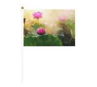 Lot de 6 magnifiques fleurs de lotus 14 x 21 cm agitant un drapeau, cour, salon, concours de fête.
