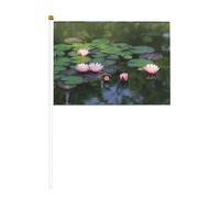 Lot de 6 magnifiques fleurs de lotus de 14 x 21 cm agitant un drapeau, cour, salon, concours de fête.
