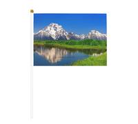 Lot de 6 magnifiques paysages de 14 x 21 cm agitant un drapeau, cour, salon, concours de fête de vacances.