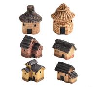 Lot de 6 maisons miniatures en résine pour créer un paysage de village enchanteur et des accents succulents