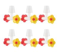 Lot de 6 mangeoires à colibris avec embout en forme de fleur - Anti-fuite - Pièce de rechange - Accessoires essentiels pour l'alimentation des oiseaux