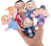Lot de 6 marionnettes à doigts en velours pour 6 personnes, membres de la famille, cadeaux de fête pour bébé, garçons et filles, cadeaux d'anniversaire, cadeaux de Noël, heure d'histoire, couleur