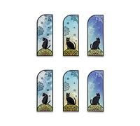 Lot de 6 marque-pages avec chats mignons, trois motifs, marque-pages, marqueurs de page pour les amateurs de livres, femmes, cadeaux d'enseignants, meilleurs cadeaux de livre, chat porte-bonheur 5