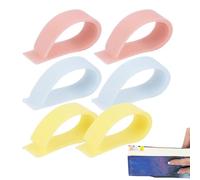 Lot de 6 marque-pages intelligents en silicone souple avec pince à forte tenue, marque-page amusant, accessoires colorés pour les amateurs de livres