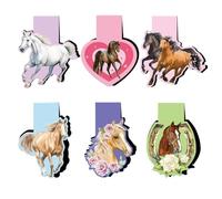 Lot de 6 marque-pages magnétiques pour enfants en forme de cheval cadeau idéal pour les amoureux des chevaux les passionnés de lecture et les filles