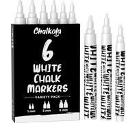 Lot de 6 marqueurs à craie liquide effaçables à sec pour tableau noir,tableau noir,fenêtre,bistro,vitre de voiture,panneaux,1 mm,3 mm et 6 mm