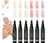 Lot de 6 marqueurs à ongles brillants et nacrés | Stylos à ongles pour hommes, adolescents, débutants, manucure, salon, maison, femmes, femmes et mamans