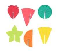 Lot de 6 marqueurs à vin en silicone pour verres à champagne - Pendentif en forme de fruit pour distinguer les verres - Pour cocktail, dégustation et dégustation