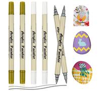 Lot de 6 marqueurs acryliques imperméables à pointe fine de 1 mm et 1 à 3 mm - Marqueurs permanents - Marqueurs pinceaux à double pointe - Stylos colorés - Stylo à verre et marqueur de peinture pour