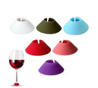 Lot de 6 marqueurs de verre à vin - En silicone - Forme conique triangulaire - Accessoire de verre à - Pour bar, cocktail et champagne